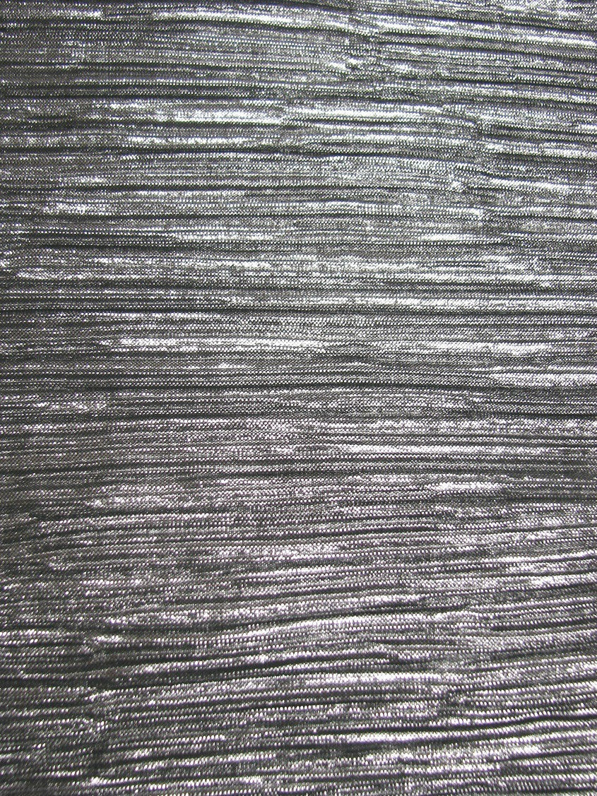 Shiny Metallic Computer Foil Polyester Fabric - Black Mini Pleat, Silver, Gold, 58"-60" Width