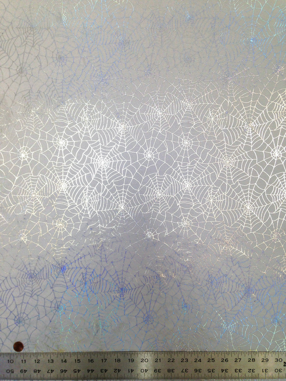 Silver iridescent spiderweb nylon spandex fabric, 58-60 inch wide material for costumes and sewing projects