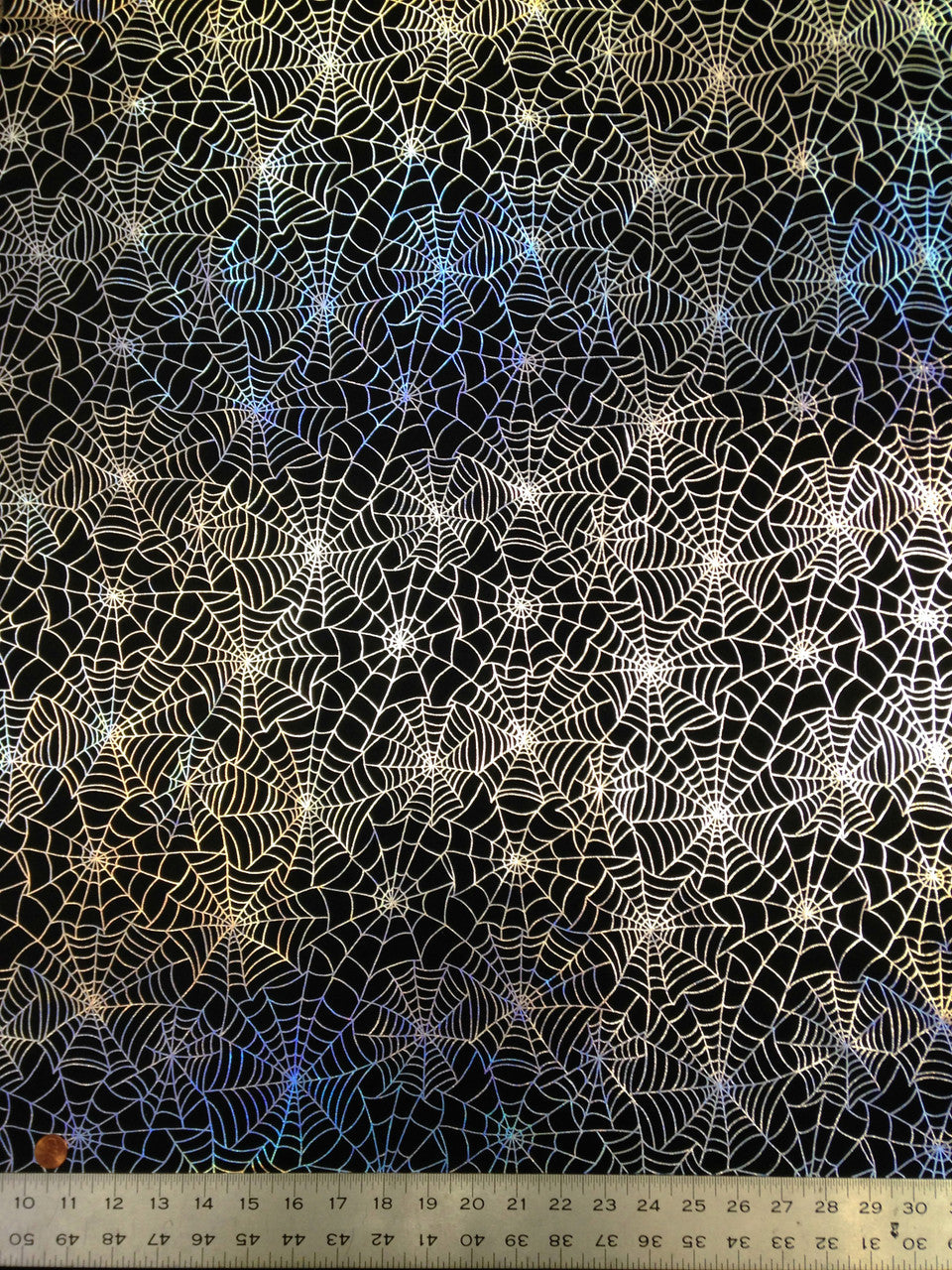 Silver iridescent spiderweb nylon spandex fabric, 58-60 inch wide material for costumes and sewing projects