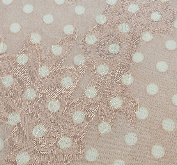 1 Yard Blush Floral Jacquard Chiffon Fabric Lightweight Sheer Polyester with Textured Weave, 57/58" Wide