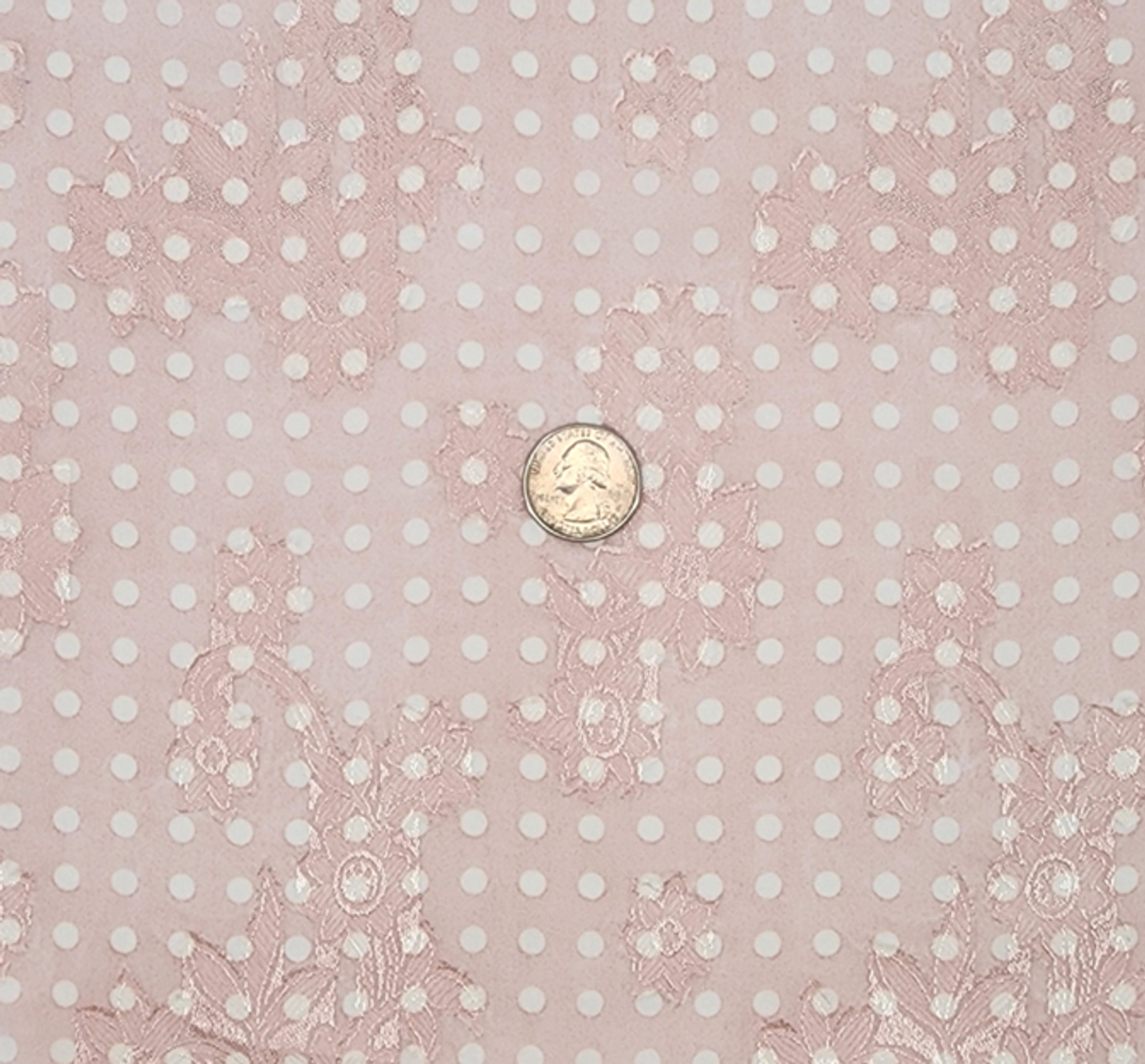 1 Yard Sheer Blush Pink Floral Jacquard Chiffon Fabric 57 Inch Width