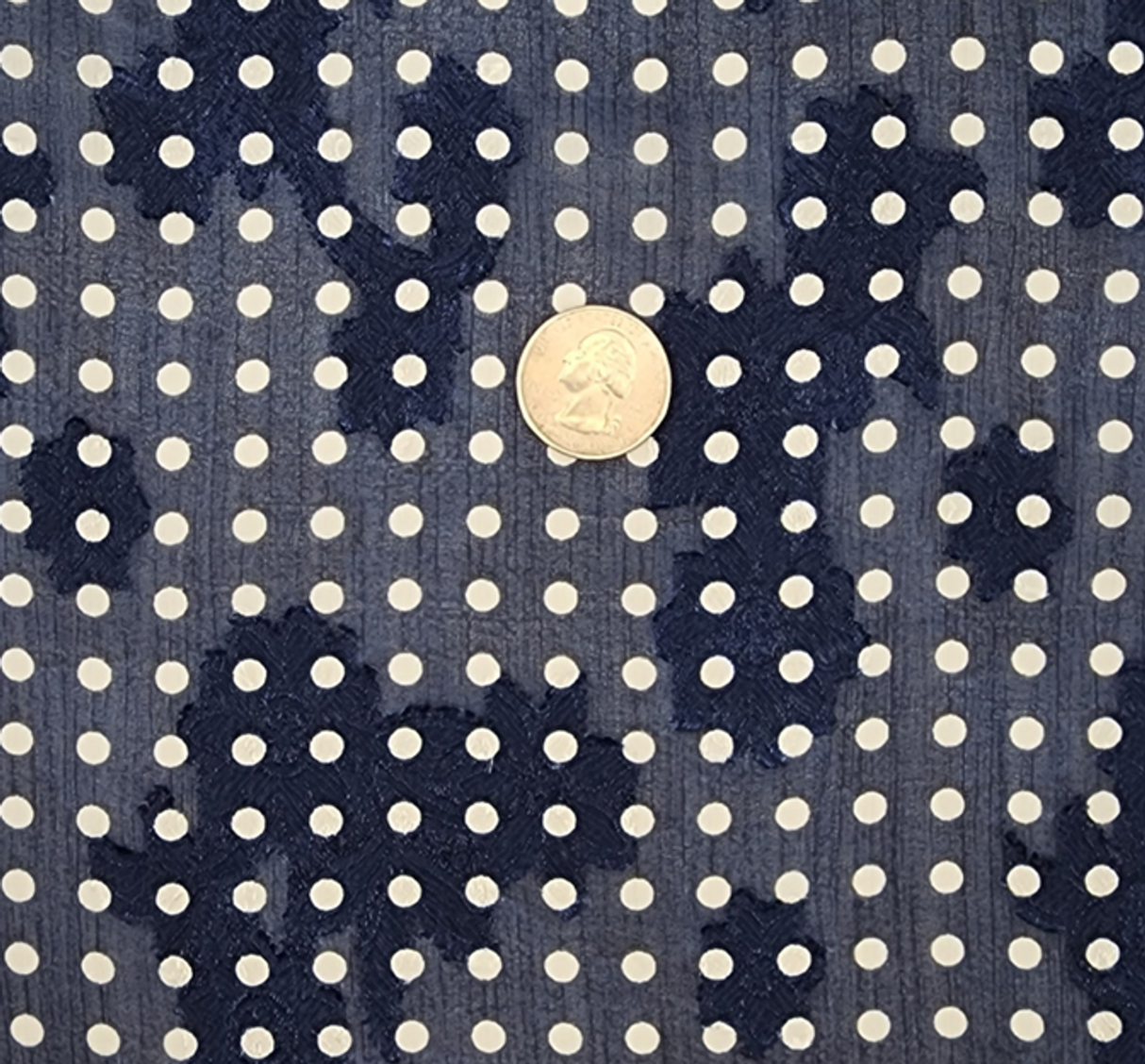 1 Yard Navy Floral Jacquard Chiffon Fabric 57/58" Wide Lightweight Sheer Polyester for Dresses & Apparel