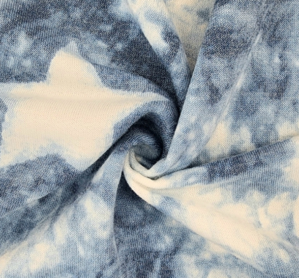 1 Yard French Terry Denim Blue Knit Fabric Soft Stretch 58/60 Inches Wide