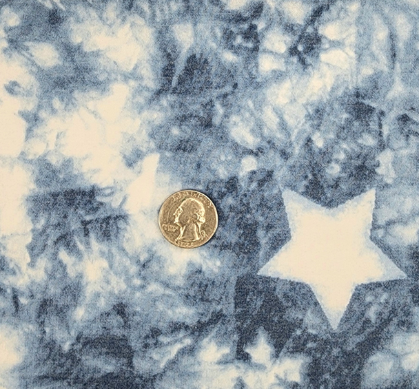 1 Yard French Terry Denim Blue Knit Fabric Soft Stretch 58/60 Inches Wide