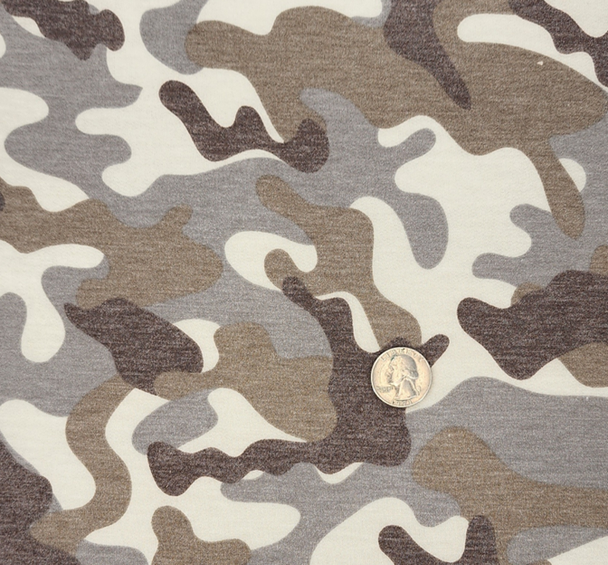 1 Yard Taupe French Terry Fabric Lightweight Stretch Knit 58/60 Inches