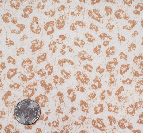 1 Yard French Terry Beige Rose Knit Fabric, Soft Stretch Polyester Rayon 58/60 Inches Wide