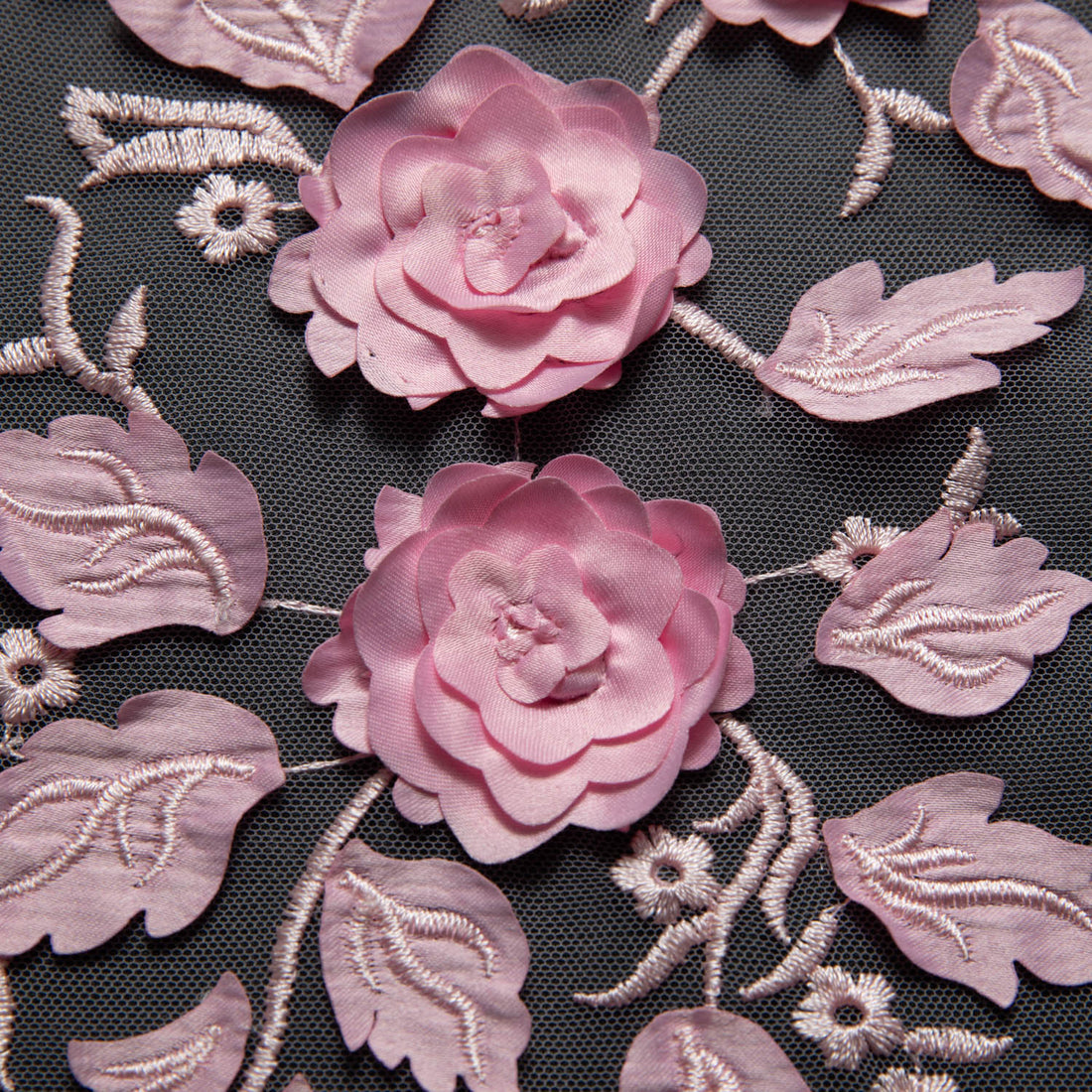 1 Yard Luxury Embroidered Tulle Lace with Appliqué 3D Floral Pattern, 58 Inch Wide Decorative Fabric