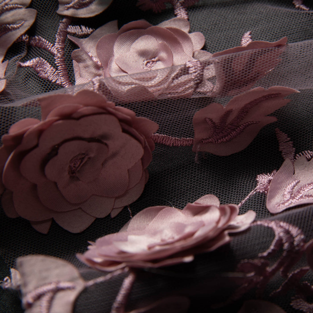 1 Yard Luxury Embroidered Tulle Lace with Appliqué 3D Floral Pattern, 58 Inch Wide Decorative Fabric