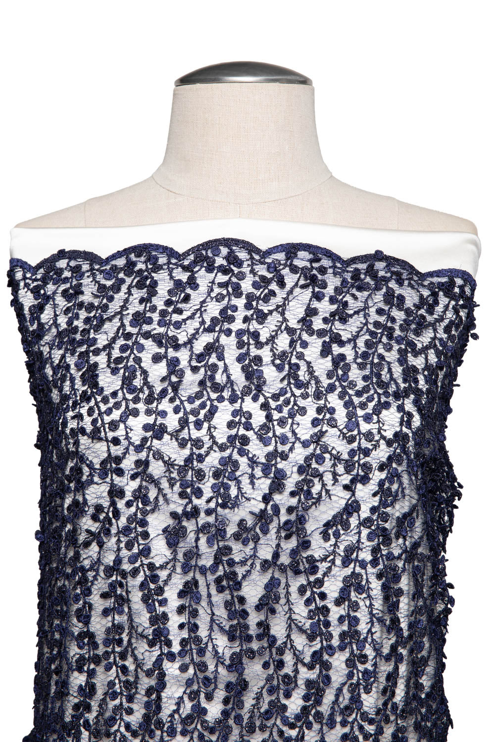 1 Yard Elegant Seagull Tulle Lace Fabric with Embroidered Glorious Pattern, 50/52" Wide