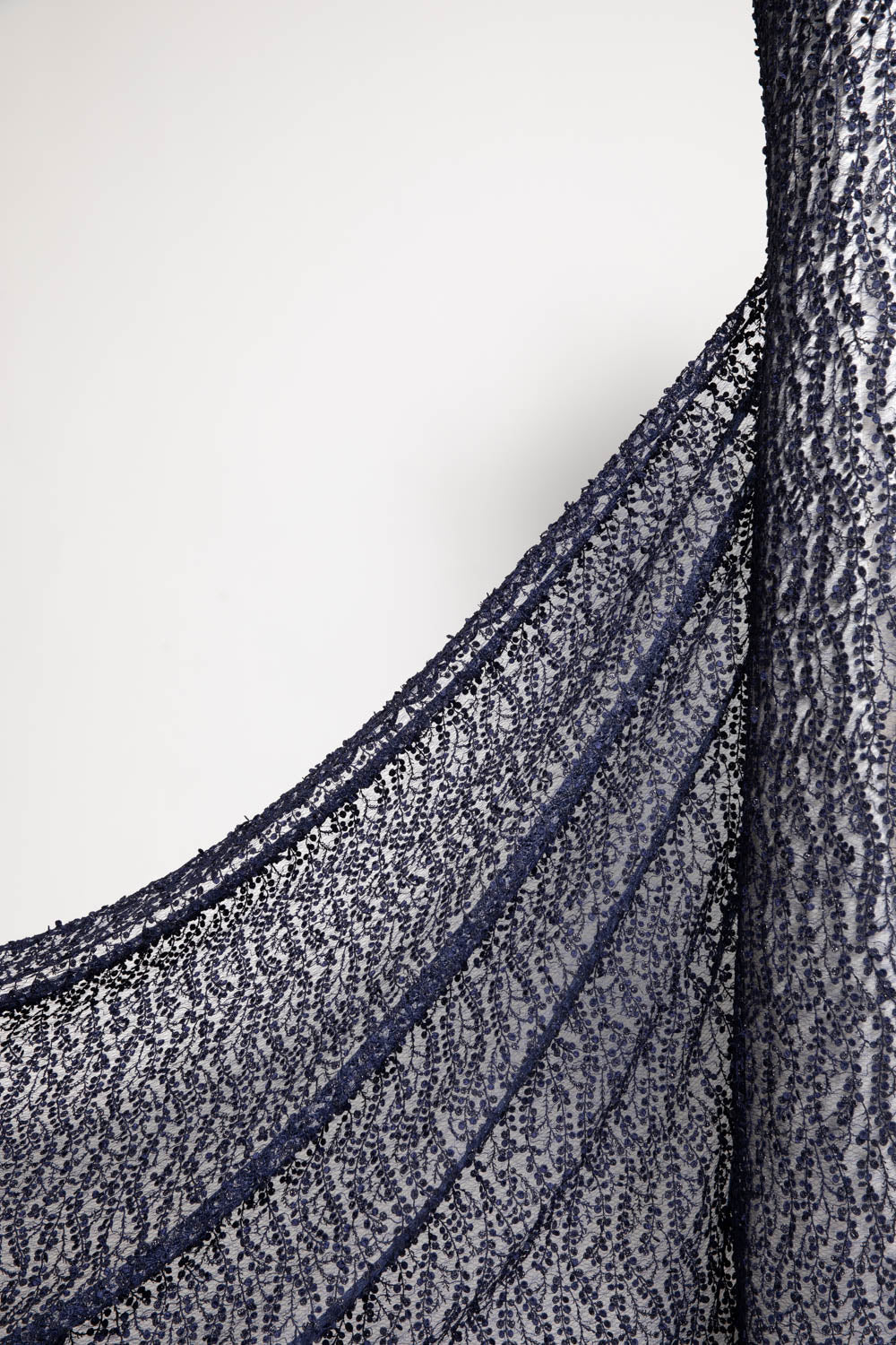 1 Yard Elegant Seagull Tulle Lace Fabric with Embroidered Glorious Pattern, 50/52" Wide