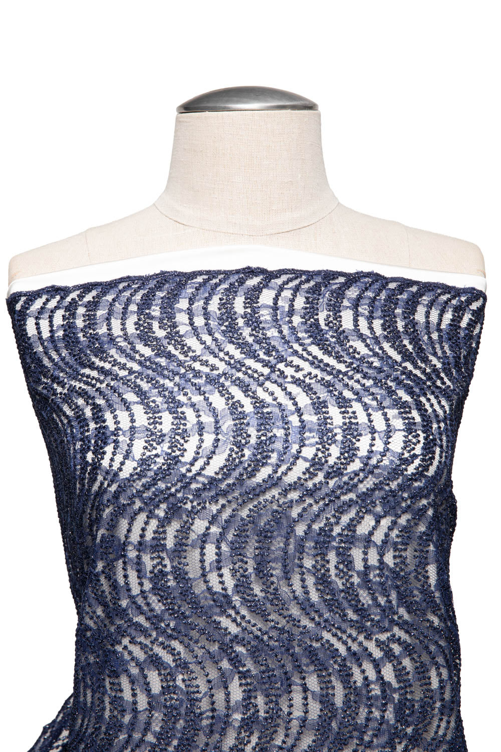 1 Yard Elegant Seagull Tulle Lace Fabric, 50/52" Wide Embroidered Mesh with Exquisite Detailing