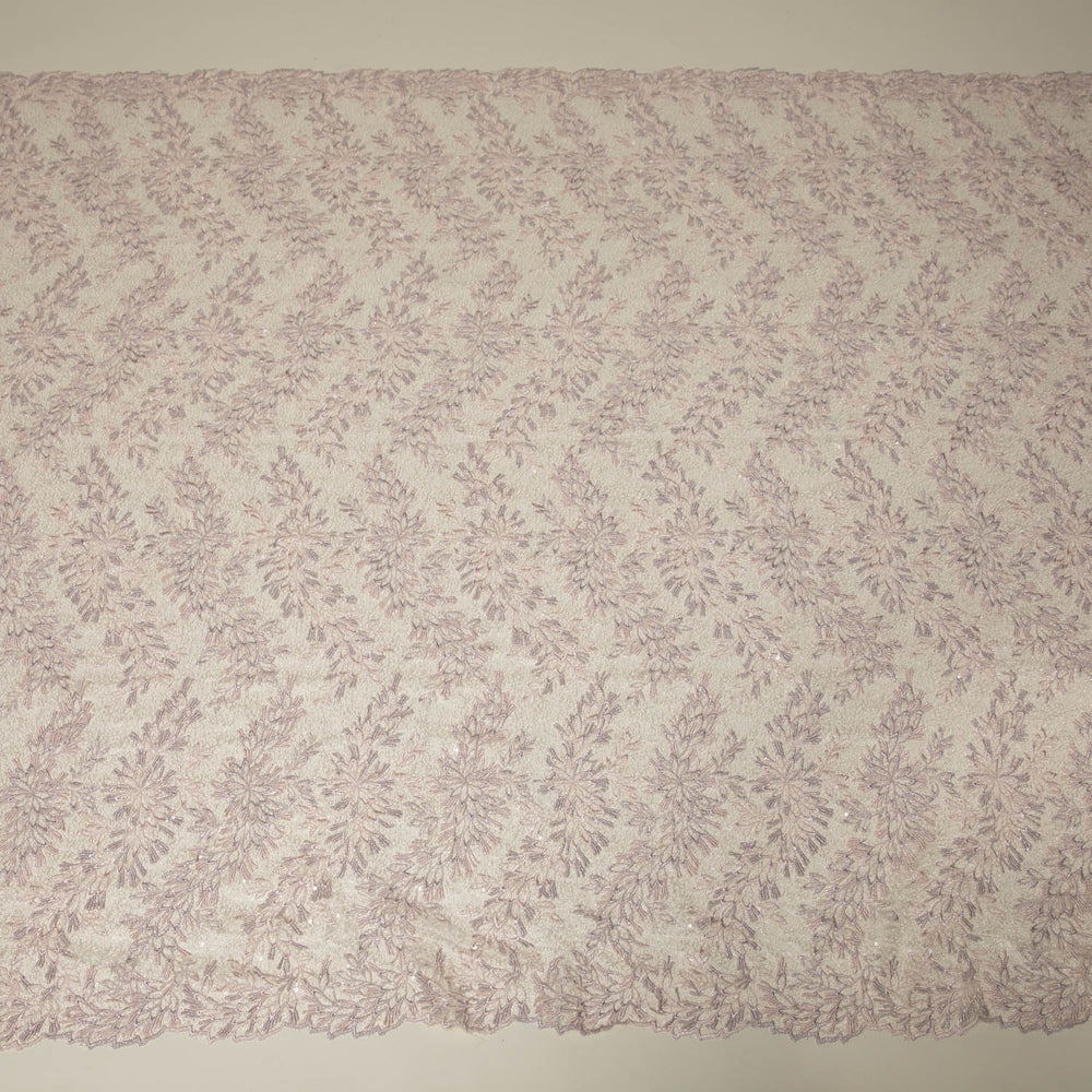 1 Yard 50/52" Wide Tulle Lace Fabric with 3D Embroidered Appliqué 100% Polyester Textile