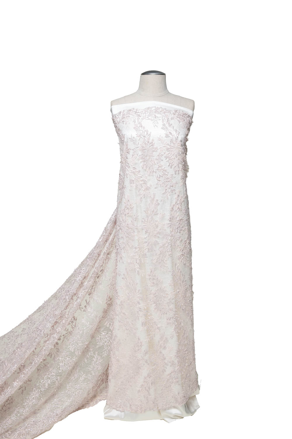 1 Yard Tulle Lace Fabric Embroidered with Applique and Intricate 3D Pattern, 100% Polyester, 50/52" Wide