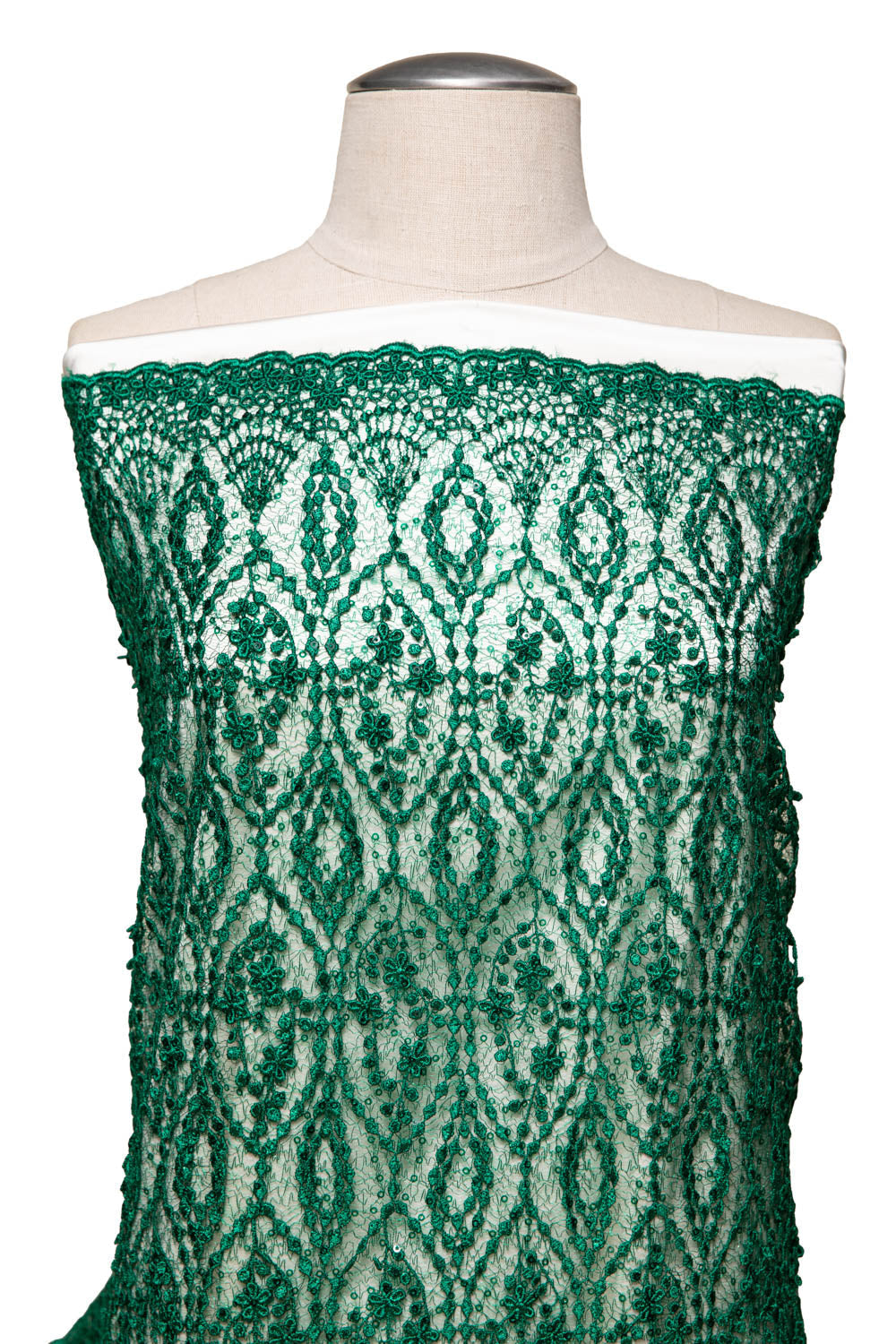 1 Yard Susumi Lace Tulle Fabric Embroidered Metallic Sequins Glamorous 50/52" Wide