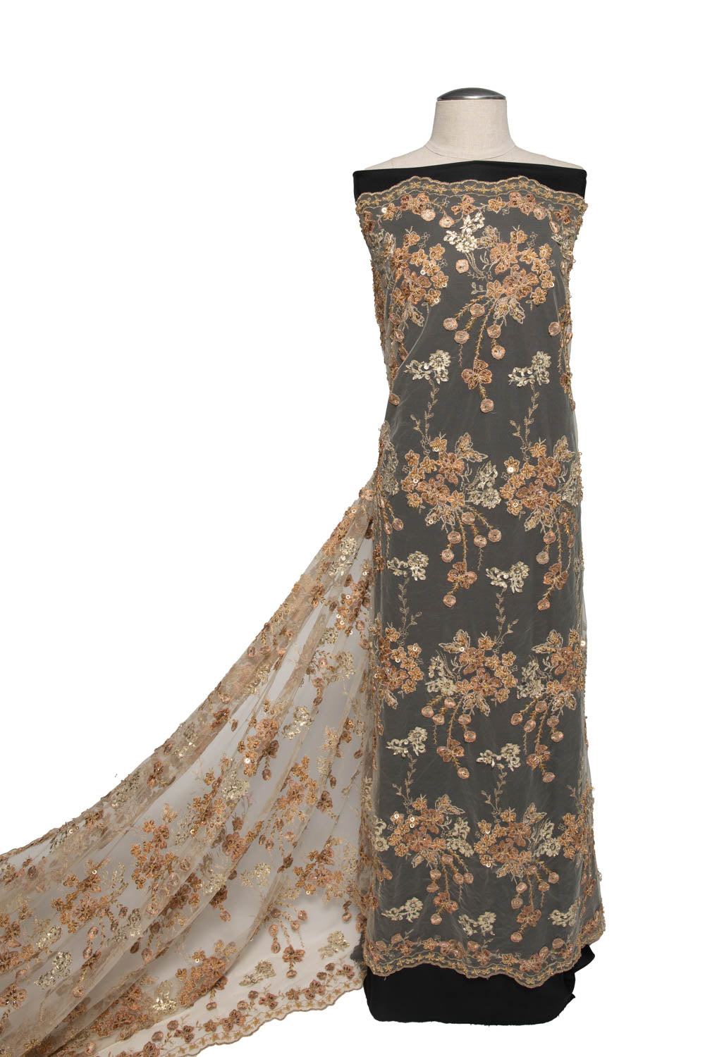 1 Yard Elegant Spider Mesh Lace Fabric with Intricate Embroidery, 52" Wide Exquisite Decorative Material