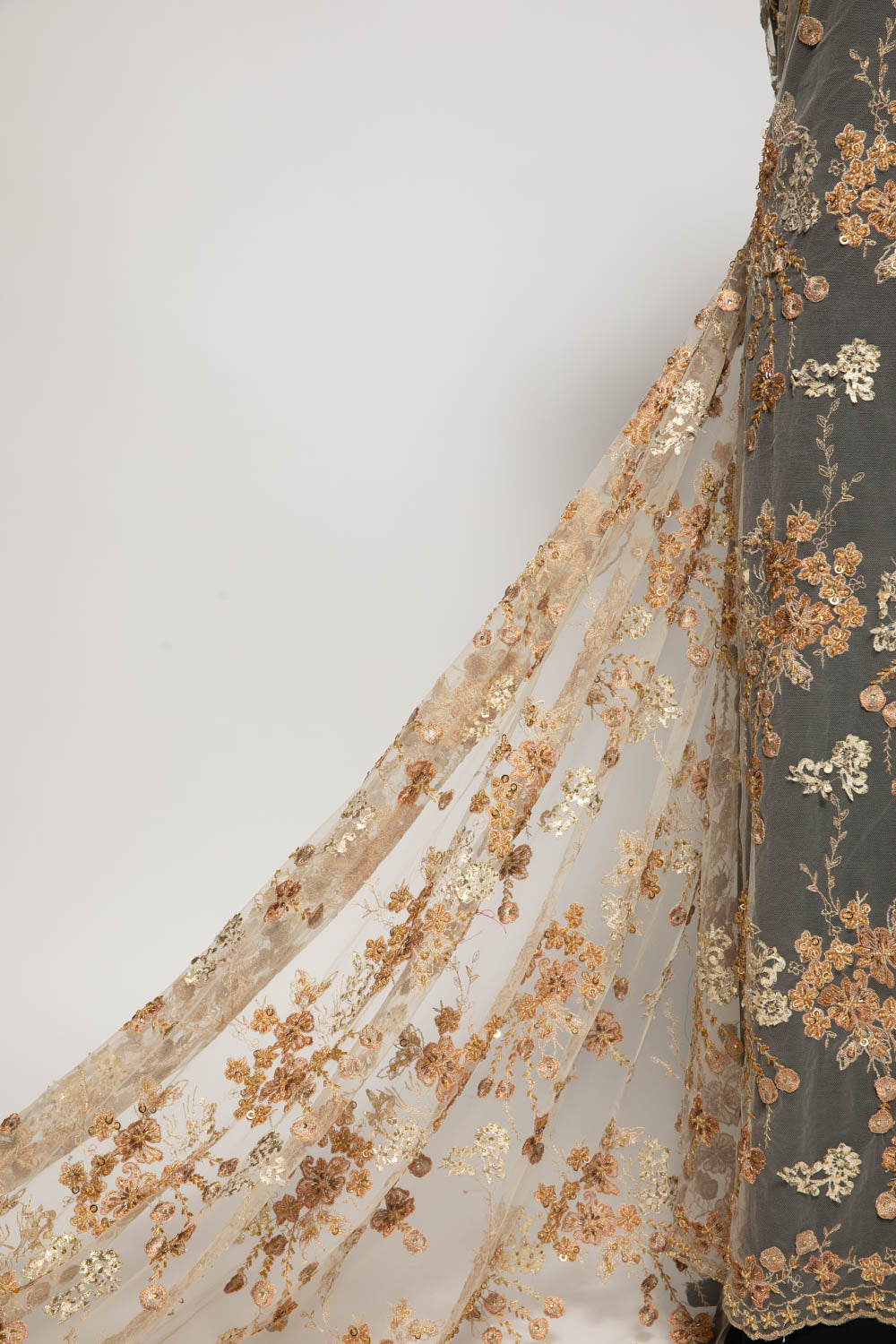 1 Yard Elegant Spider Mesh Lace Fabric with Intricate Embroidery, 52" Wide Exquisite Decorative Material