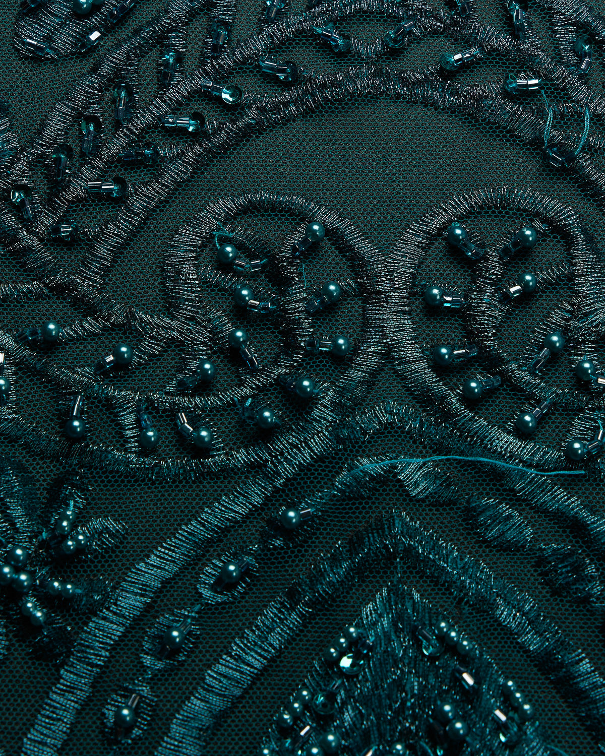 1 Yard Sophisticated Embroidered Beaded Sequined Lace Fabric 50/52" Wide Polyester for Wedding & Couture