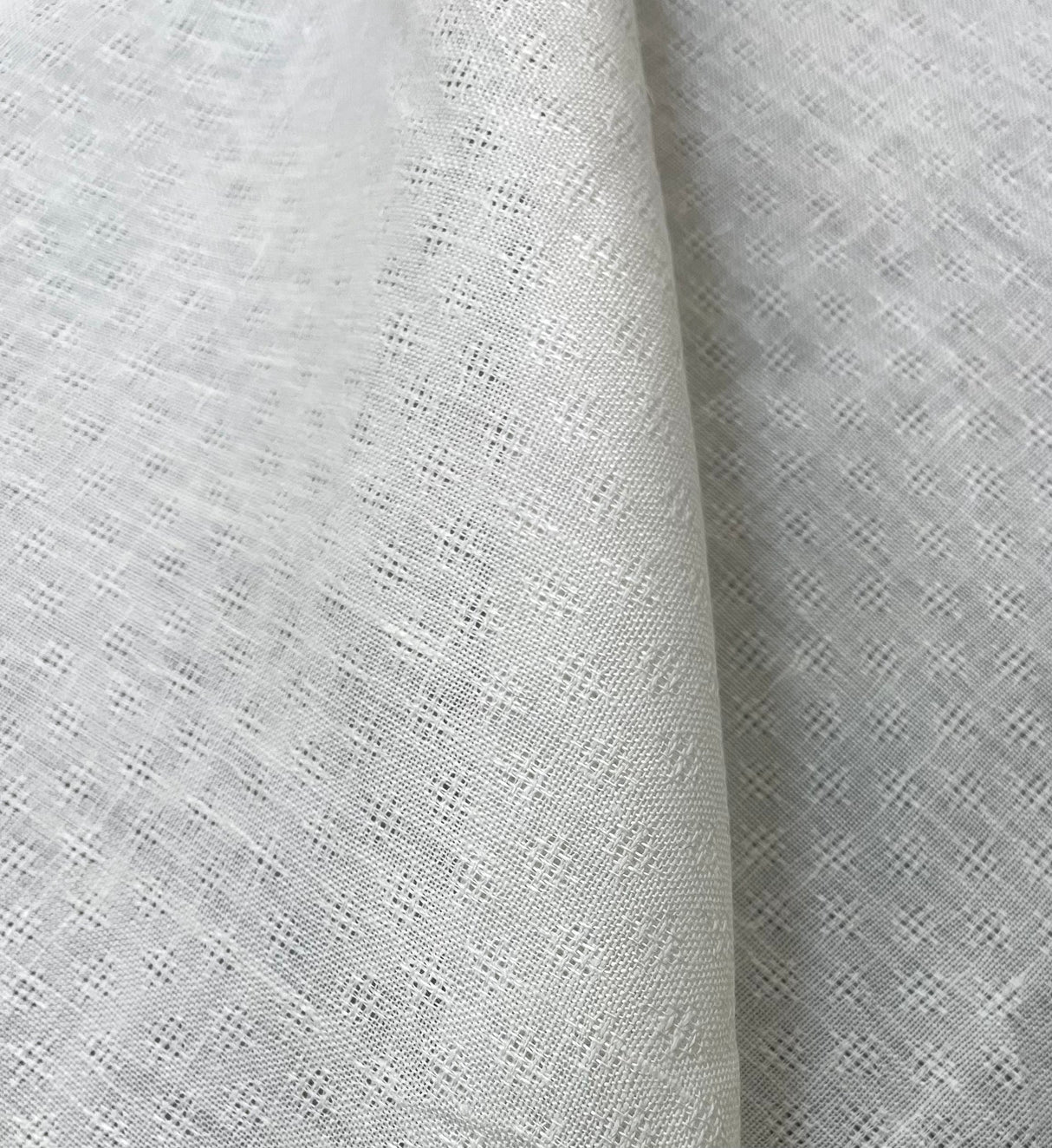 1 Yard Ivory Diamond Jacquard Linen Natural Craft Fabric 60" Width