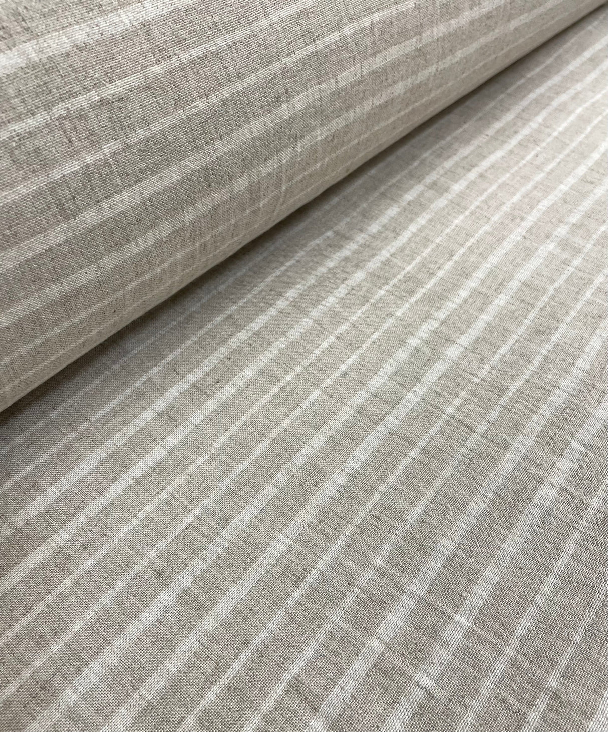 1 Yard Washed Linen Two Tone Uneven Stripe Sewing Crafts Fabric 60" Width