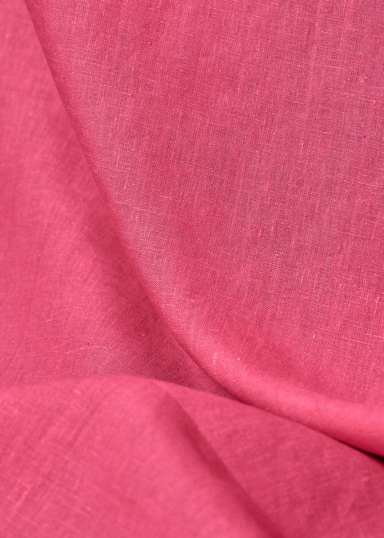 1 Yard Hot Pink Softened Linen Fabric, Lightweight Solid 62 Inches Wide for Apparel and Crafting