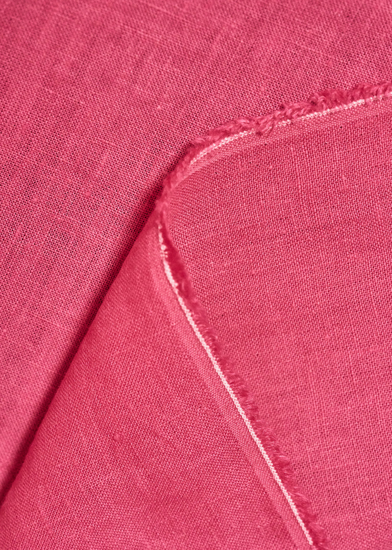 1 Yard Hot Pink Softened Linen Fabric, Lightweight Solid 62 Inches Wide for Apparel and Crafting