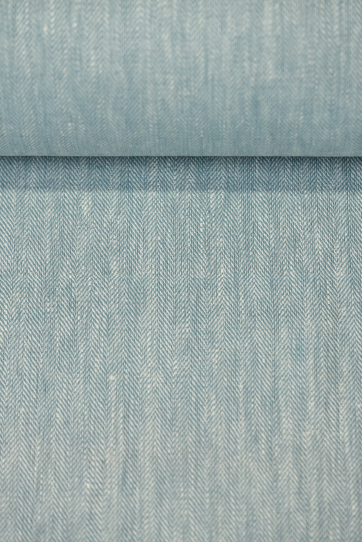 1 Yard Linen Novelty Herringbone Yarn-Dyed Fabric Azure Color 54” Width