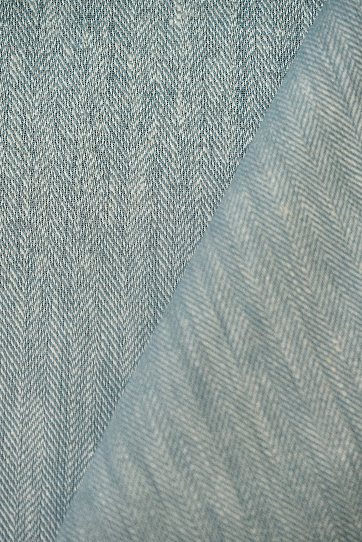 1 Yard Linen Novelty Herringbone Yarn-Dyed Fabric Azure Color 54” Width