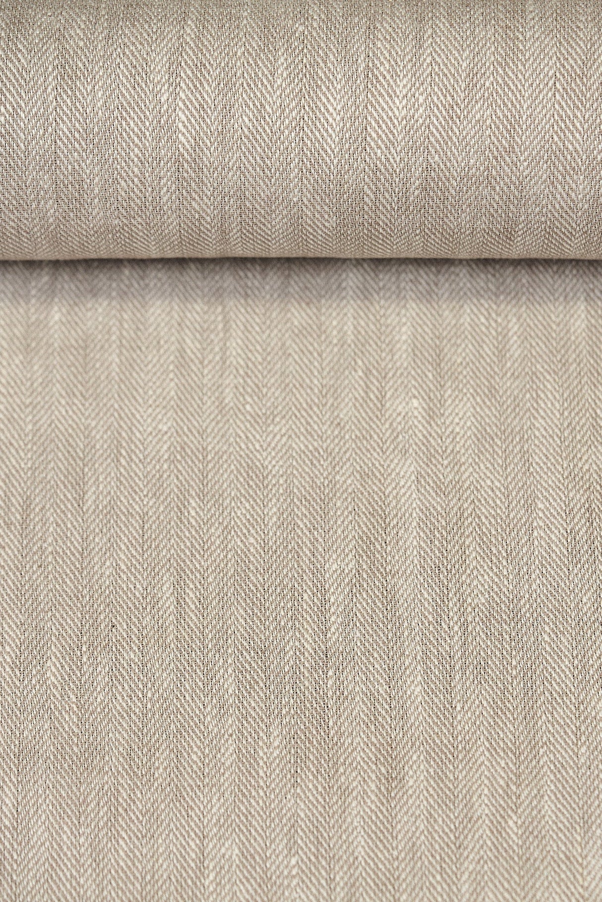 1 Yard Linen Novelty Herringbone Yarn-Dyed Fabric Buff Color 54” Width