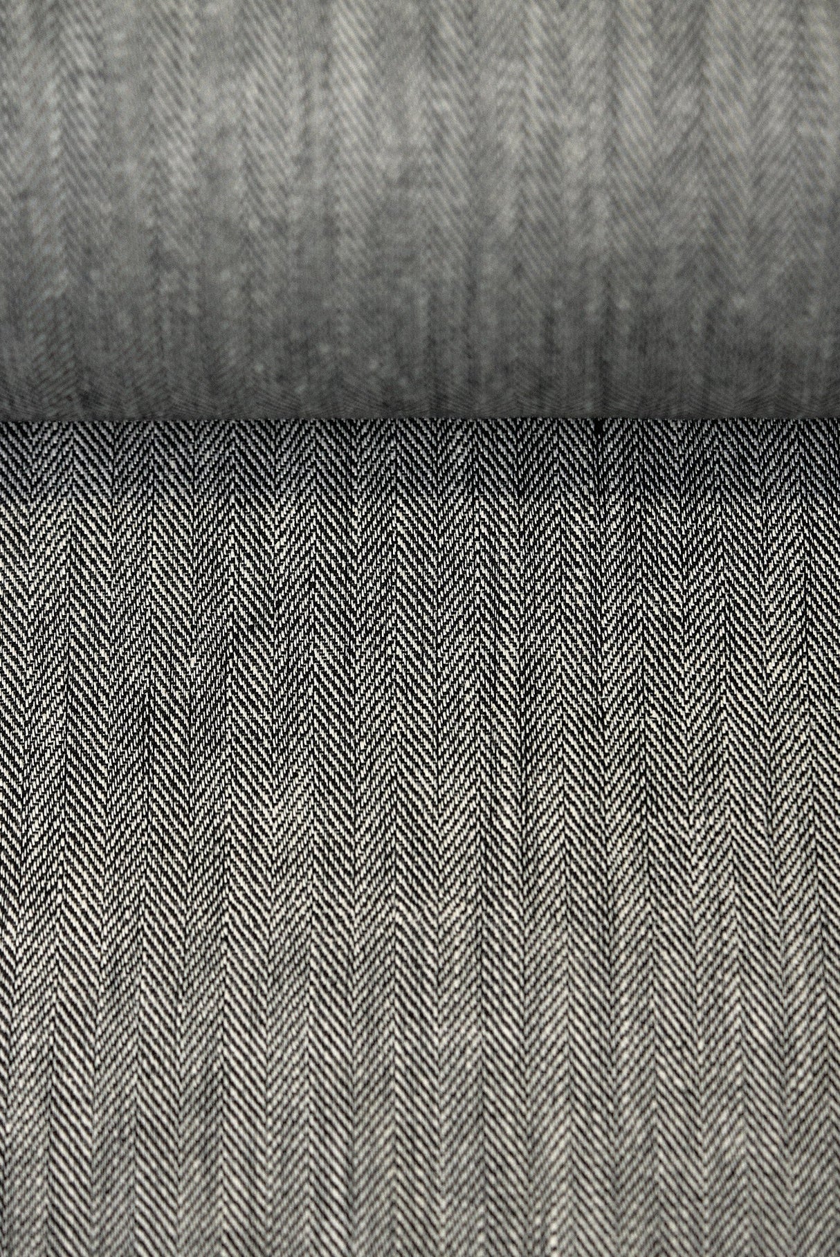 1 Yard Linen Novelty Herringbone Yarn Dyed Fabric Charcoal Color 54" Width