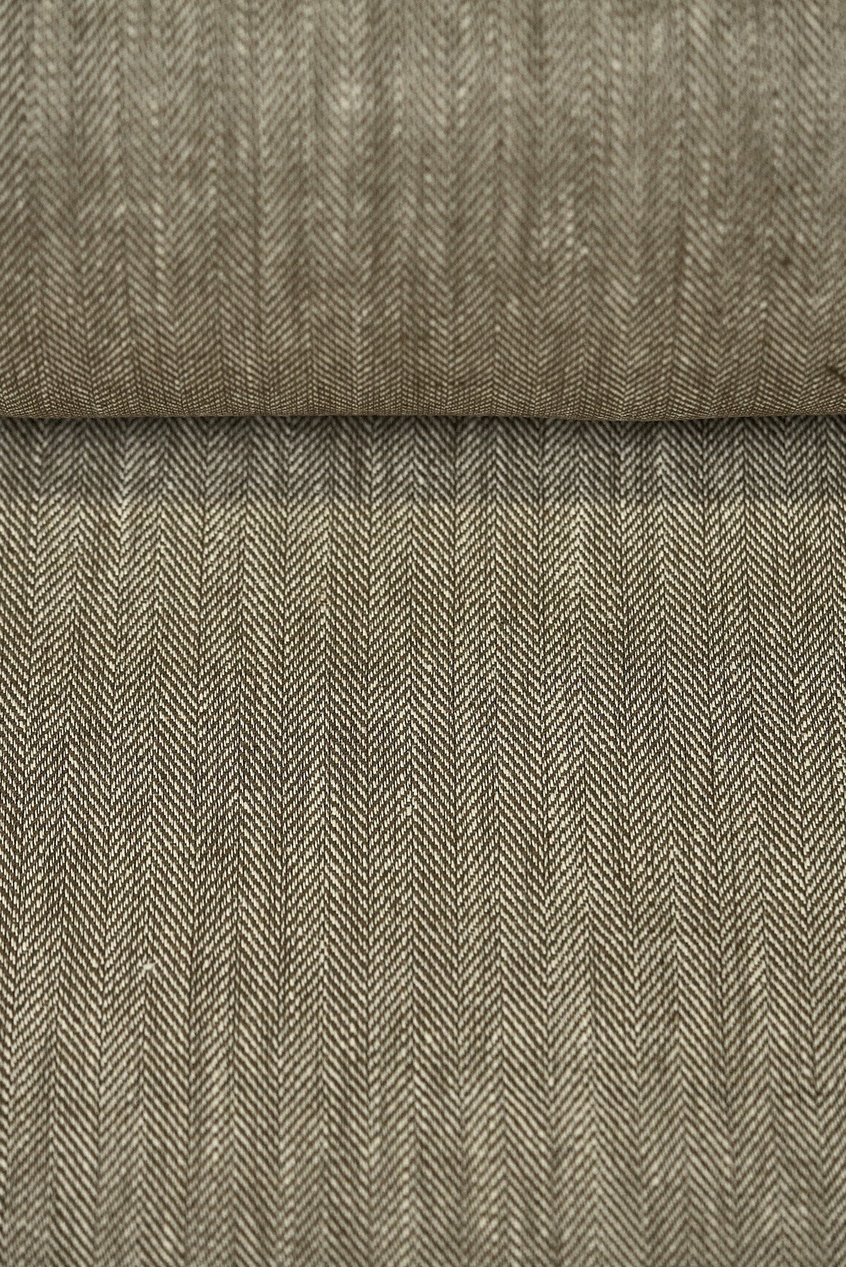 1 Yard Linen Novelty Herringbone Yarn Dyed Fabric Cocoa Color 54" Width