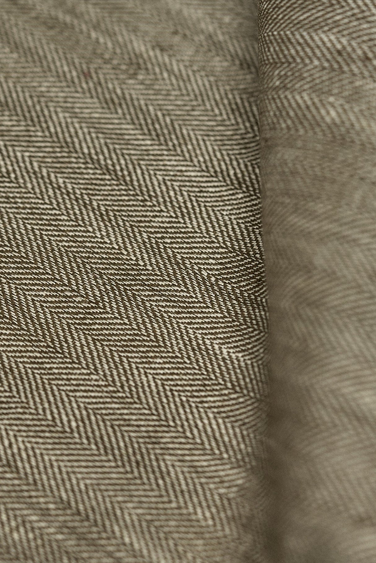 1 Yard Linen Novelty Herringbone Yarn Dyed Fabric Cocoa Color 54" Width