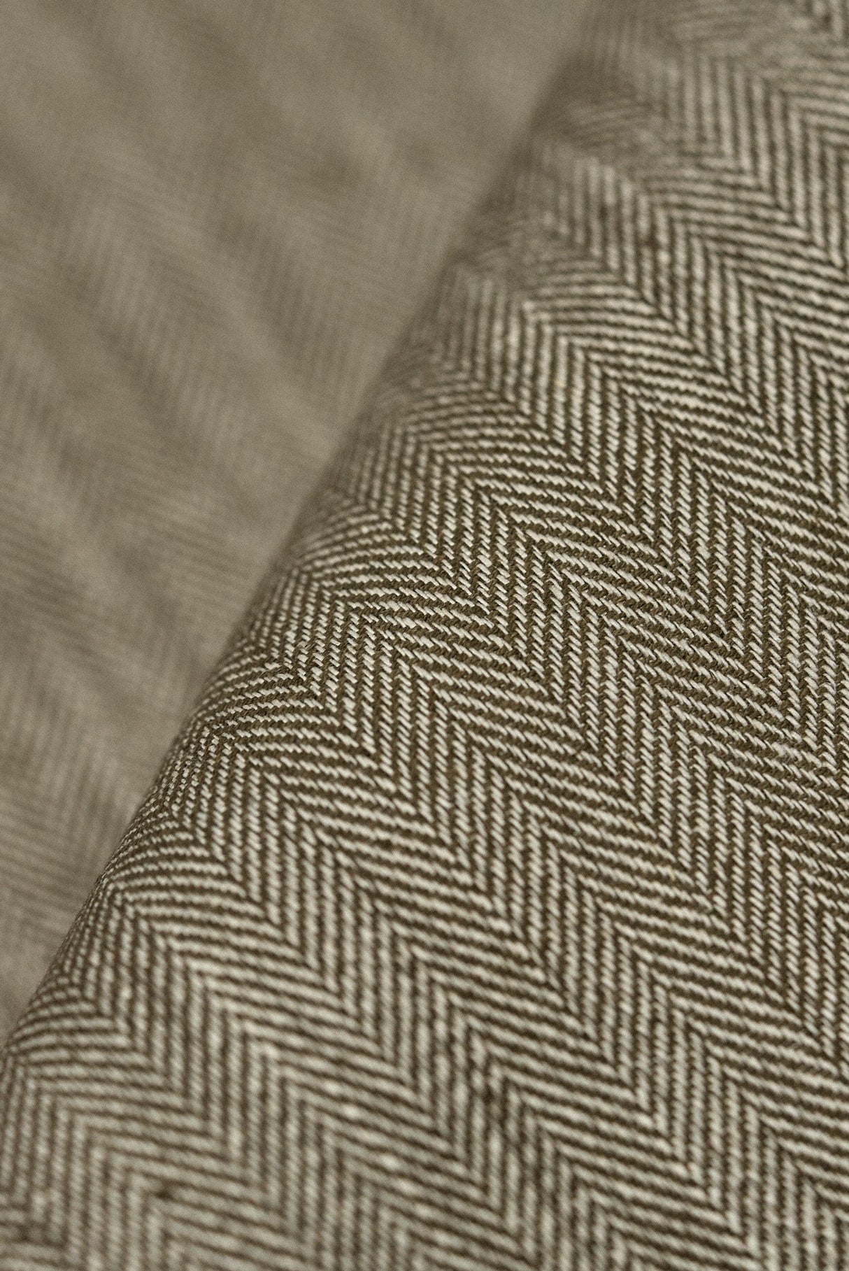 1 Yard Linen Novelty Herringbone Yarn Dyed Fabric Cocoa Color 54" Width