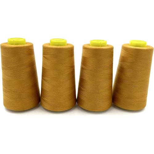 4 Pack of 6000 Yard Gold Spools Sewing Thread 24,000 Yards Total All Purpose