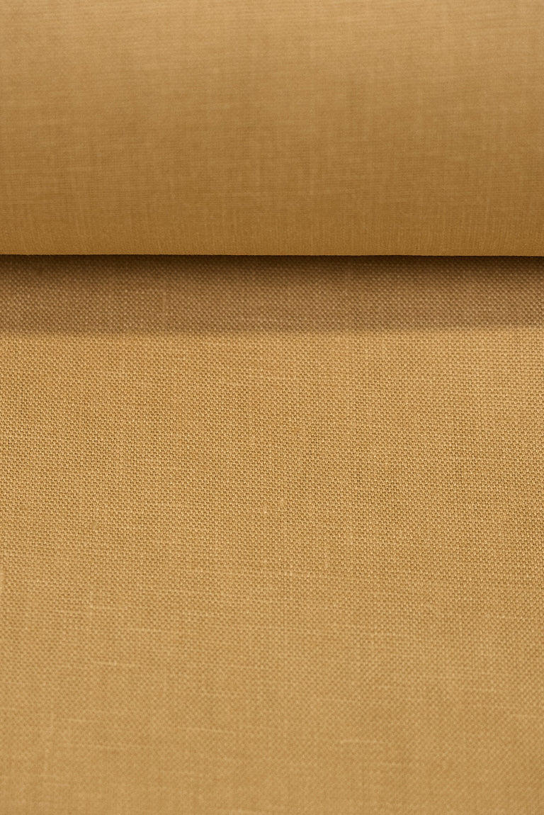 1 Yard Solid Golden Hour Pure Linen Fabric Heavyweight 10.5 oz 58 Inches Wide