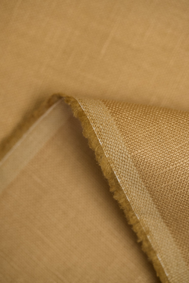 1 Yard Solid Golden Hour Pure Linen Fabric Heavyweight 10.5 oz 58 Inches Wide