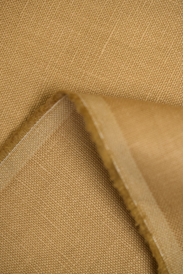 1 Yard Solid Golden Hour Pure Linen Fabric Heavyweight 10.5 oz 58 Inches Wide