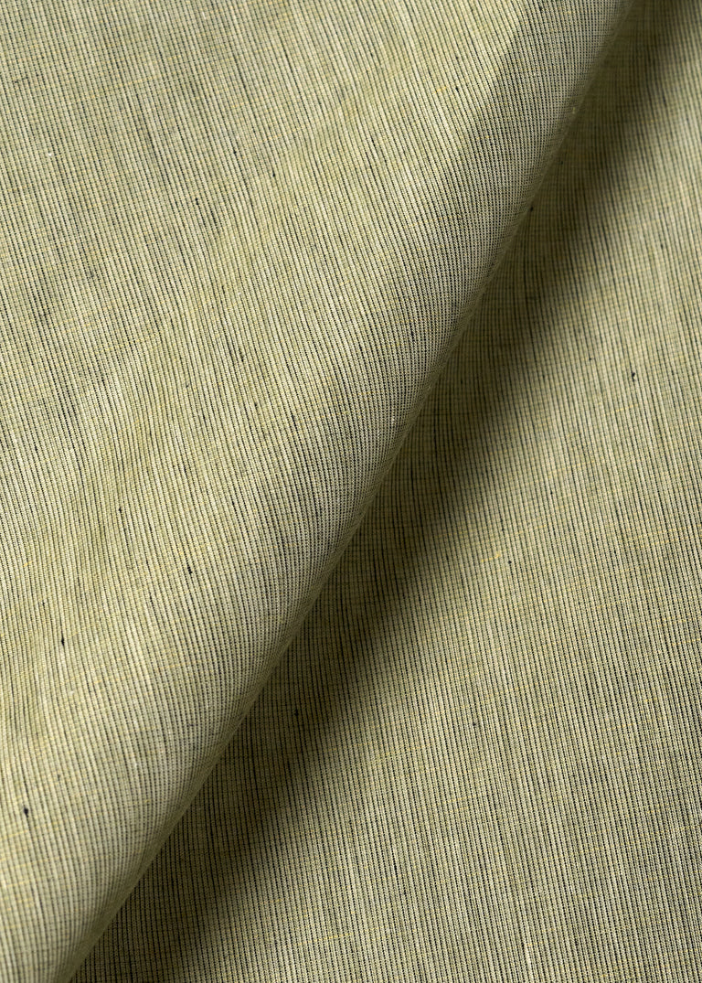 1 Yard Premium Irish Linen Green Tweed Stripe Fabric Material 62" 60"