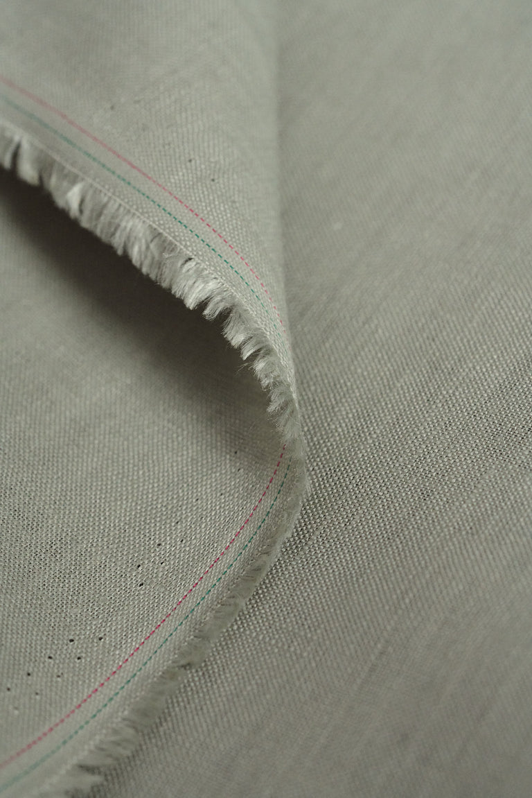 1 Yard Flat Greystone Pure Linen Fabric Midweight 5.5 oz 54 Inches Wide