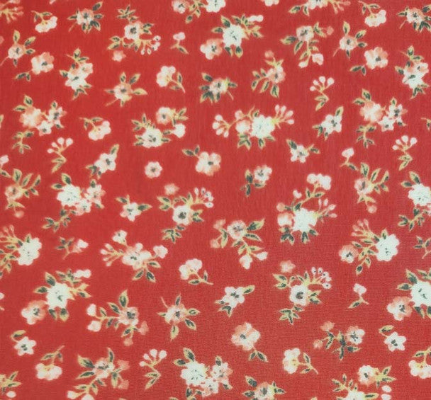 1 Yard Red Hi Multi Chiffon Sheer Lightweight Polyester Fabric, 58/60" Wide