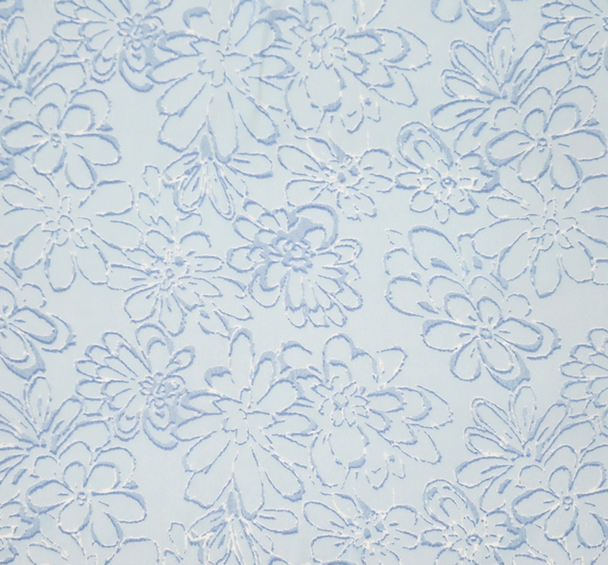 1 Yard Blue Hi Multi Chiffon Lightweight Sheer Polyester Fabric, 58/60" Wide