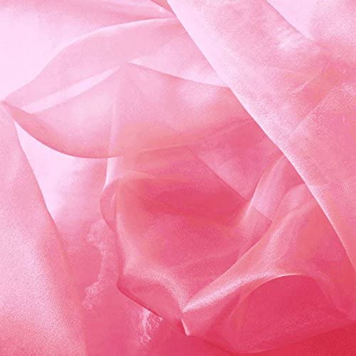 1 Yard Hot Pink Sparkle Sheer Organza Fabric 60" Wide