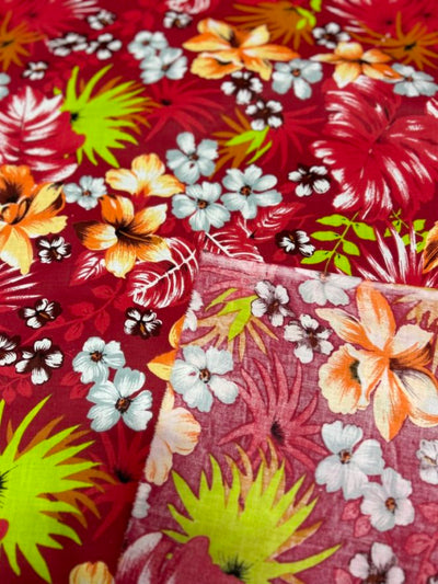 1 Yard Hawaiian Print Poly Cotton Fabric Lightweight Printed Material Apparel Use width