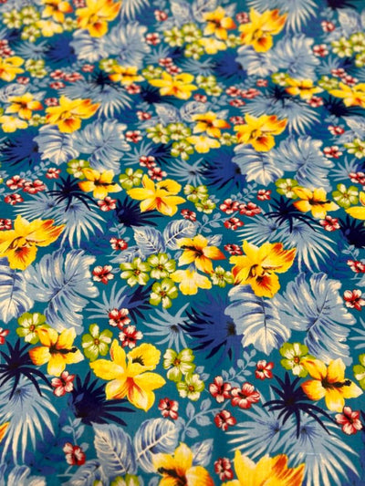 1 Yard Hawaiian Print Poly Cotton Fabric Lightweight Printed Material Apparel Use width