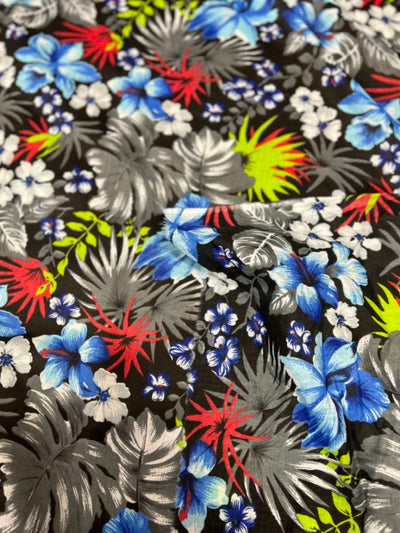 1 Yard Hawaiian Print Poly Cotton Fabric Lightweight Printed Material Apparel Use width