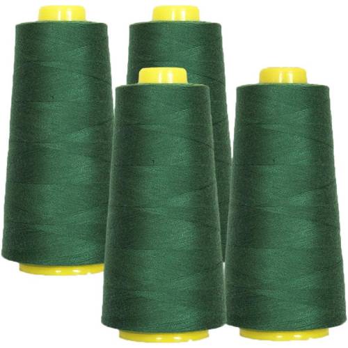 4 Pack of 6000 Yard Hunter green Spools Sewing Thread 24,000 Yards Total All Purpose