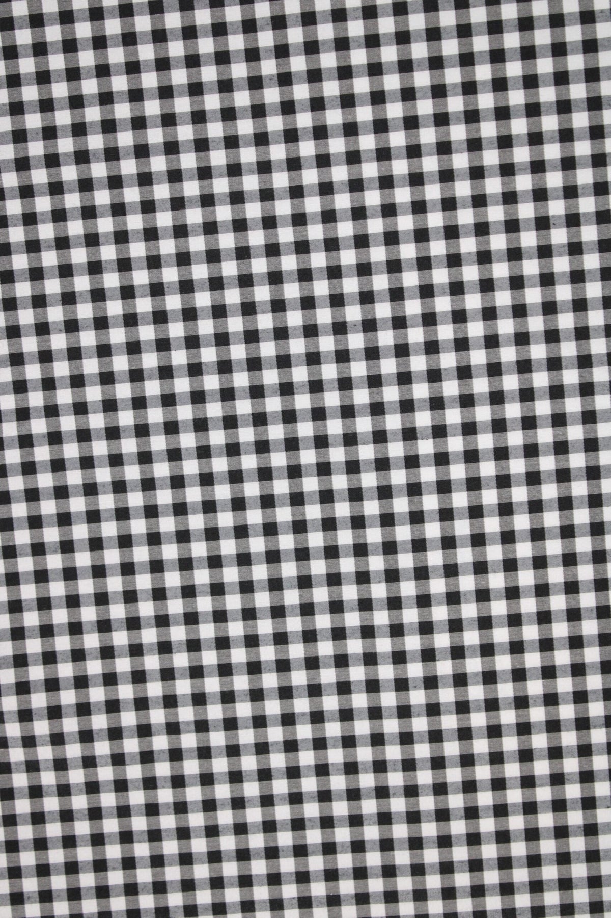 1/8 Black Gingham Checkered Poly Cotton Fabric - Black Gingham Checkered, 58/59" Width (1 Yard)