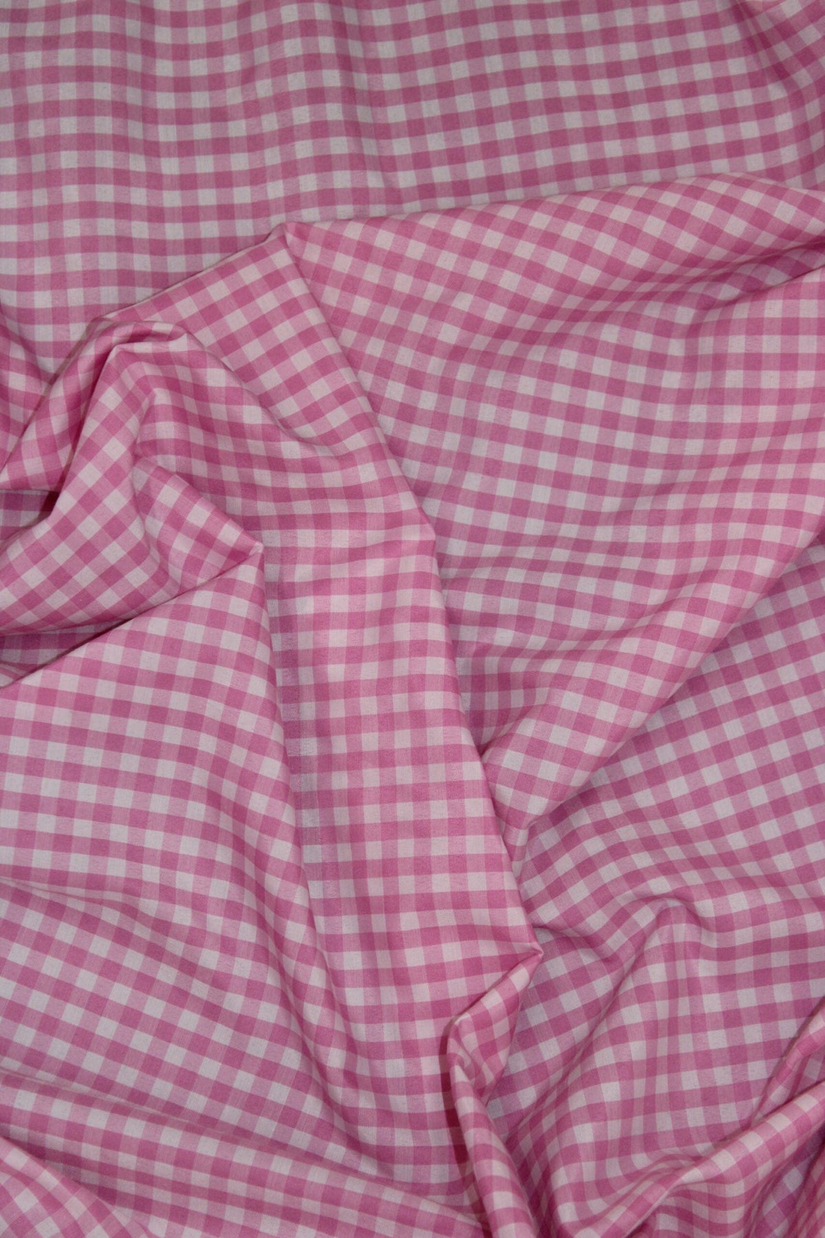 1/8 Pink Gingham Checkered Poly Cotton Fabric - Pink Gingham Checkered, 58/59" Width (1 Yard)