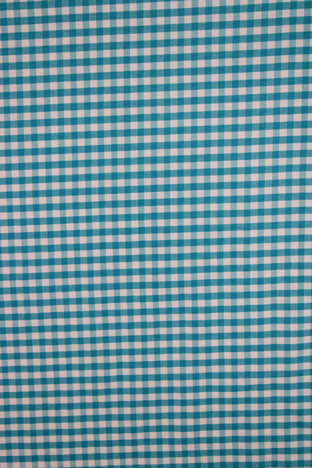 Turquoise Gingham Checkered Poly Cotton Fabric - Turquoise Gingham Checkered, 58/59" Width (1 Yard)