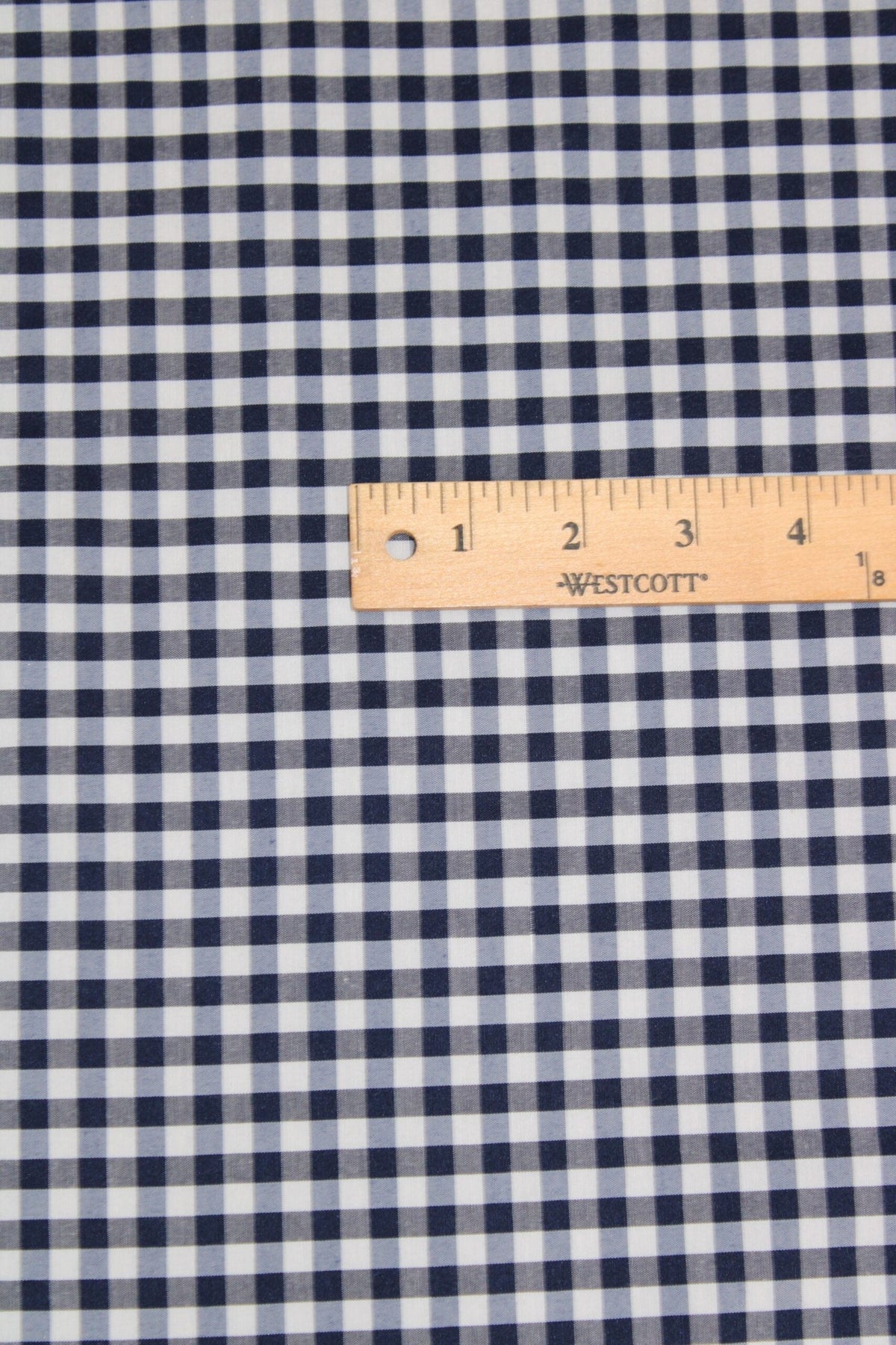 1/8 Navy Gingham Checkered Poly Cotton Fabric - Navy Gingham Checkered, 58/59" Width