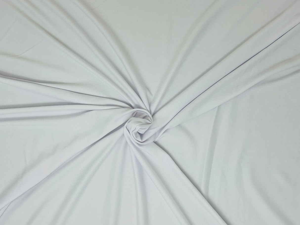 1 Yard White Heavy DBP DTY Brushed Knit Fabric Double Sided 225 GSM 60 Inch Width